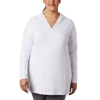 Columbia Ženske Majice S Kapuljačom - Chill River Hooded Tunic - Plus Bijele | TIKQ-19480